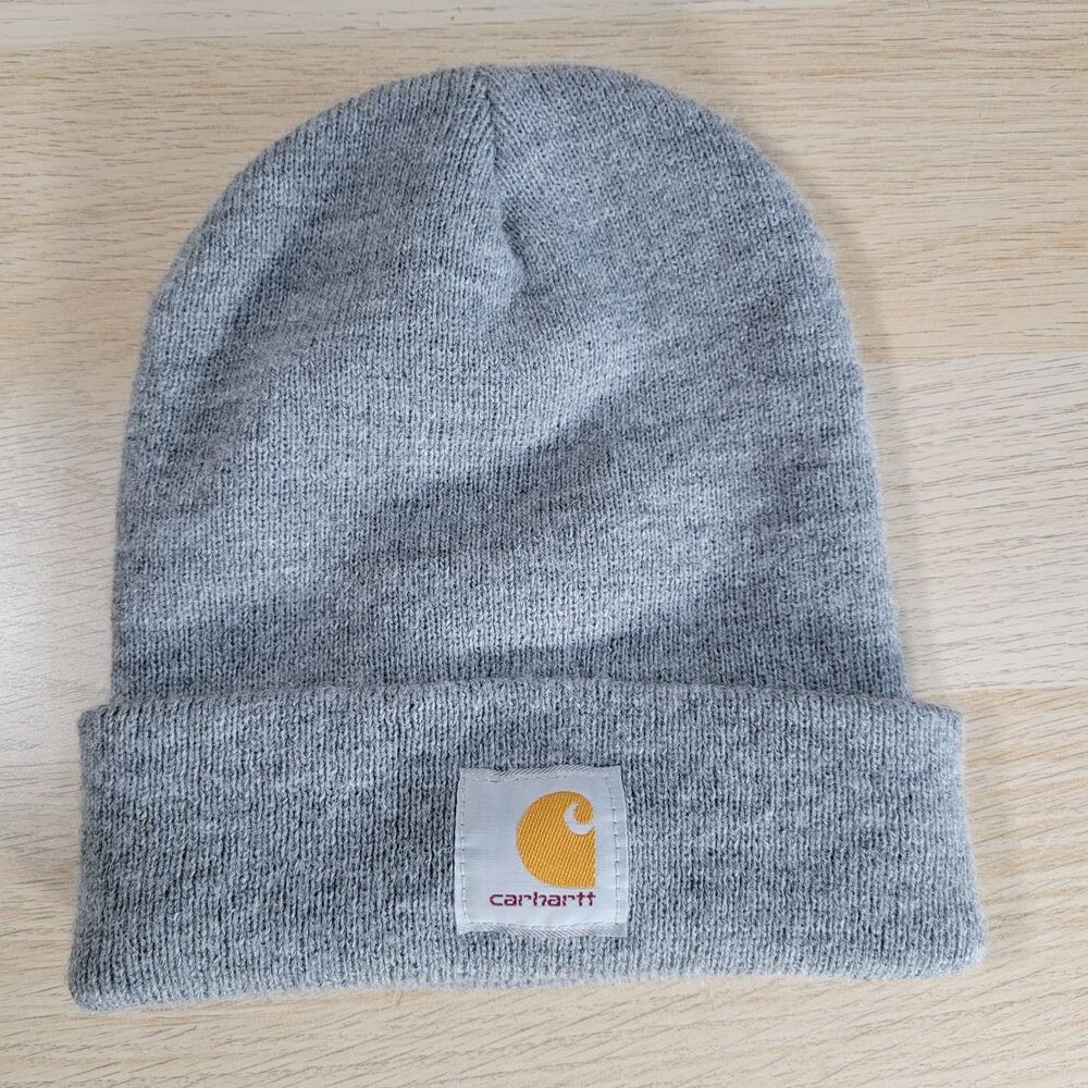 Carhartt Knit Cuffed Beanie Mens Heather Gray One Size Hat A18 903536